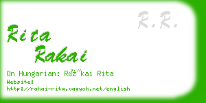 rita rakai business card